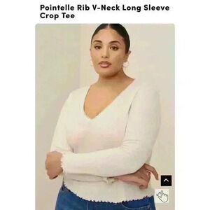 Torrid Long Sleeve Ribbed Cropped Shirt Size 1